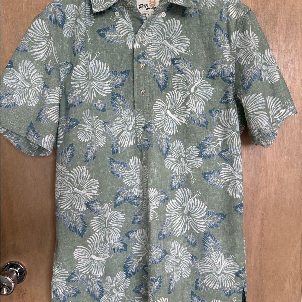 Limited Issue Reyn Spooner Tropical Green and Blue Shirt